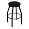 Holland Bar Stool Co 30" Swivel Bar Stool, Black Wrinkle, Canter Twilight Seat X802 - alternate 1
